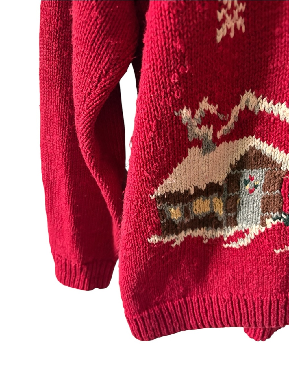 Vintage Jones New York Sport Ski Sweater Red Quarter-Zip Petite Medium 90s Y2K - Picture 6 of 12